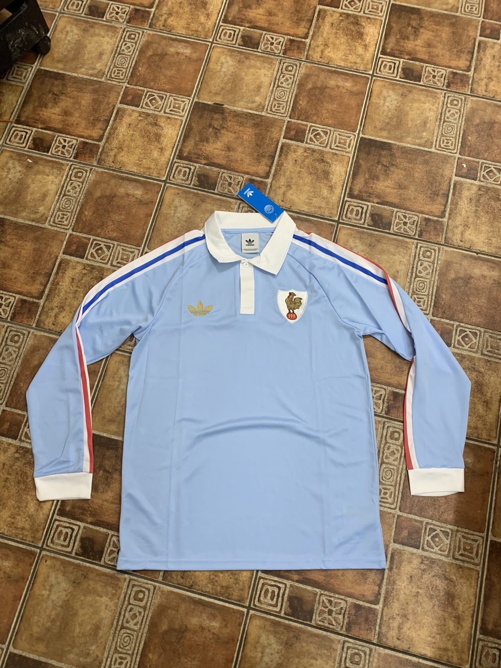 Adidas Originals France Long Sleeve Anniversary Rugby Jersey Size M